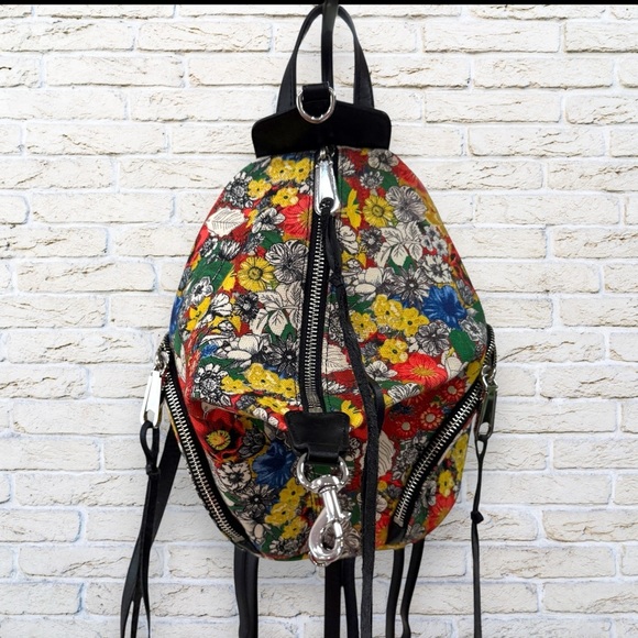 Rebecca Minkoff Julian Mini Convertible Floral Canvas Backpack, RARE Like New - Picture 5 of 10